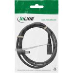 InLine DC Verlängerungskabel, Winkelstecker, 5,5 x 2,5 mm, schwarz, 0,5 m