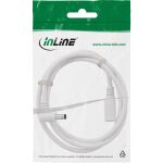 InLine DC Verlängerungskabel, Winkelstecker, 5,5 x 2,1 mm, weiß, 0,5 m