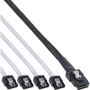 InLine SAS Anschlusskabel, Mini-SAS SFF-8087 an 4x SATA, 1:1, OCR, 1m