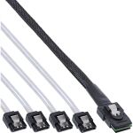 InLine SAS Anschlusskabel, Mini-SAS SFF-8087 an 4x SATA, 1:1, OCR, 1m