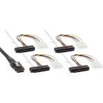 InLine SAS Anschlusskabel, Mini-SAS SFF-8087 an 4x SAS + Strom, 0,75m