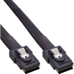 InLine SAS Kabel int., Mini-SAS SFF-8087/Mini-SAS SFF-8087, m. Sideband, 0,75m