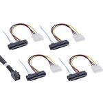 InLine Mini SAS HD Kabel, SFF-8643 zu 4x SFF-8482 (29pol) + Strom, 1m
