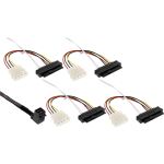 InLine Mini SAS HD Kabel, SFF-8643 gewinkelt zu 4x SFF-8482 + Strom, 0,5m