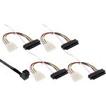 InLine Mini SAS HD Kabel, SFF-8643 gewinkelt zu 4x SFF-8482 + Strom, 1m