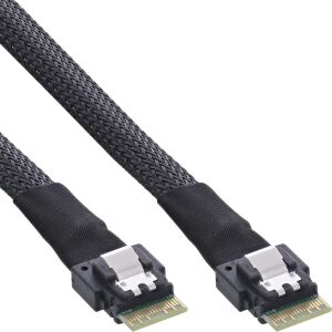InLine Slim SAS Kabel, SFF-8654 4i zu SFF-8654 4i, 24Gb/s, 0,5m