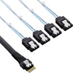 InLine Slim SAS Kabel, SFF-8654 zu 4x SATA 7pol, 12Gb/s, 0.5m