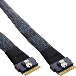 InLine Slim SAS Kabel, SFF-8654 8i zu SFF-8654 8i, 48 Gb/s, 0,75 m