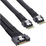 InLine Slim SAS Kabel, SFF-8654 8i zu 2x SFF-8654 4i, 0,5m