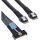 InLine MCIO Kabel, MCIO x8 Stecker zu 2x 4i SFF-8654 Stecker, 1m