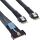 InLine MCIO Kabel, MCIO x8 Stecker zu 2x 4i SFF-8654 Stecker, 1m