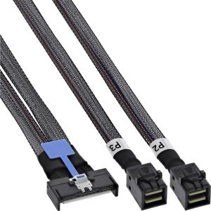 InLine MCIO Kabel, MCIO x8 auf 2x MiniSAS-HD SFF-8643, 1 m