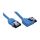 InLine SATA 6Gb/s Anschlusskabel rund, abgew. links, blau, mit Lasche, 0,5m