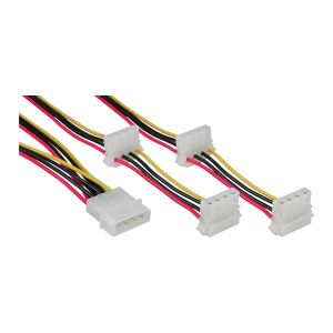 InLine Strom Y-Kabel intern, 1x 13,34cm (5,25") an 4x 13,34cm (5,25")