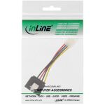 InLine SATA Strom-Adapterkabel, 4pol Floppy zu 15pol SATA, mit Lasche, 0,06m