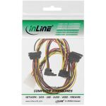 InLine SATA Strom Y-Kabel, 4pol auf 4x 15pol SATA gewinkelt, 0,40m + 0,55m