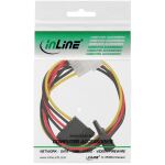 InLine Strom Kabel intern, 1x 13,34cm (5,25") an 2x 15pol SATA, 0,30m