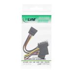 InLine SATA Stromadapterkabel, SATA ST / BU, an 2x SATA Stecker + 5,25 Stecker
