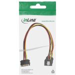 InLine SATA Strom-Y-Kabel, SATA Buchse an 2x SATA ST mit Lasche, 0,30m