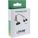 InLine SATA Strom-Y-Kabel, SATA Buchse an 2x Lüfter (2pol) Stecker, 0,30m