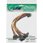 InLine SATA Strom-Y-Kabel, SATA BU/4x SATA ST gew., m. Laschen, 0,30m