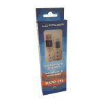 LC-Power LC-C-USB-MICRO-1M-8 USB A zu Micro-USB Kabel, schwarz/silber LED 1m