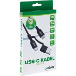 InLine 2-in-1 USB-C Kabel + USB-A Adapter, USB 2.0, 100W, TPE, schwarz, 1m