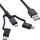 InLine 3-in1 USB Kabel, Micro-USB/Lightning/USB-C, schwarz/Alu, 1,5m MFi