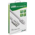 InLine Lightning USB Kabel, für iPad, iPhone, iPod, silber/Alu, 2m MFi-zert.