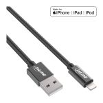 InLine Lightning USB Kabel, für iPad/iPhone schwarz/Alu, 2m MFi-zertifiziert