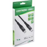 InLine USB-C Lightning Kabel, für iPad, iPhone, iPod, schwarz/Alu, 2m MFi