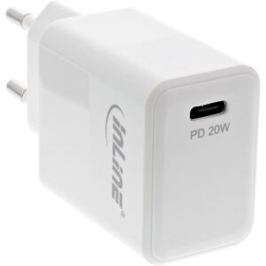 InLine USB PD Netzteil Ladegerät Single USB-C, Power Delivery, 20W, weiß