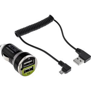 InLine USB DUAL+ KFZ-Ladeset, Stromadapter 1m Kabel, 12/24VDC zu 5V DC/2.1A