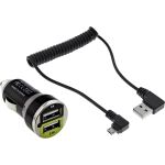 InLine USB DUAL+ KFZ-Ladeset, Stromadapter 1m Kabel, 12/24VDC zu 5V DC/2.1A