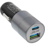 InLine USB 36W KFZ Ladegerät QC 3.0, USB-A + USB-C, PD 3.0, 12/24V DC, schwarz
