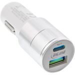 InLine USB 36W KFZ Ladegerät QC 3.0, USB-A + USB-C, PD 3.0, 12/24V DC, weiß