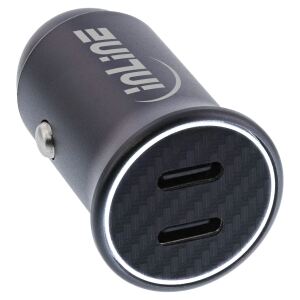InLine USB KFZ Stromadapter Power Delivery, 2x USB-C, schwarz, max. 33W