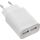 InLine USB Ladegerät DUO, Netzteil 2-fach, 100-240V zu 5V/2.1A, weiß