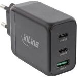 InLine USB PD Netzteil, GaN Ladegerät, 3-Port, Dual USB-C+USB-A, 65W, schwarz