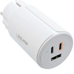 InLine USB PD Netzteil, GaN Ladegerät, 3-Port, Dual USB-C + USB-A, 65W, weiß