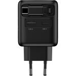 InLine USB Netzteil, 70W, GaN, USB-C PD + USB-A QC, Kabel 60cm, schwarz