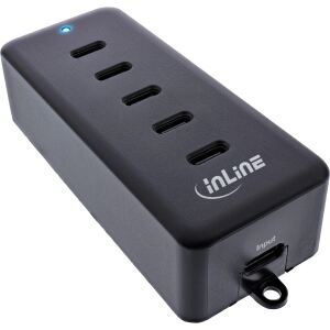InLine 5-Port USB-C PowerHub, Ladegerät-Erweiterung, 100W, schwarz