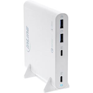 InLine USB Netzteil, GaN Ladegerät, 4-Port, 2x USB-C + 2x USB-A, 120W, weiß