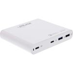 InLine USB Netzteil, GaN Ladegerät, 4-Port, 2x USB-C + 2x USB-A, 120W, weiß