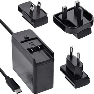 InLine TravelCharge USB-C Netzteil 140W, GaN, festes Kabel, EU/UK/US, schwarz