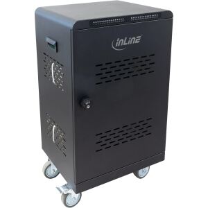 InLine Mobiler Ladeschrank, 32x USB-C, 2000W, PD3, QC5, abschließbar, schwarz
