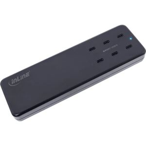 InLine Multiport Netzteil, 6x USB-C, GaN, 120W, PD 3.0, schwarz