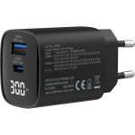 InLine USB PD Netzteil, GaN Ladegerät, QC, USB-C + USB-A, 30W, mit Display