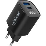 InLine USB PD Netzteil, GaN Ladegerät, QC, USB-C + USB-A, 30W, mit Display