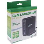 InLine USB PD Netzteil, GaN Ladegerät, 5-Port, USB-C + USB-A, 140W, mit Display